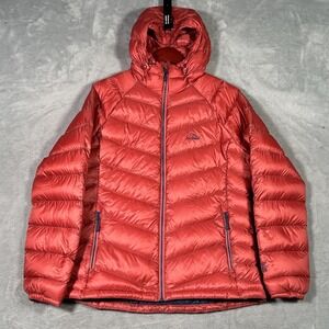 LL Bean Jacket Womens M Red 850 Down Ultralight Hooded Puffer Full Zip